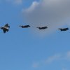 The four F-35s prepare to land at NAS Lemoore.